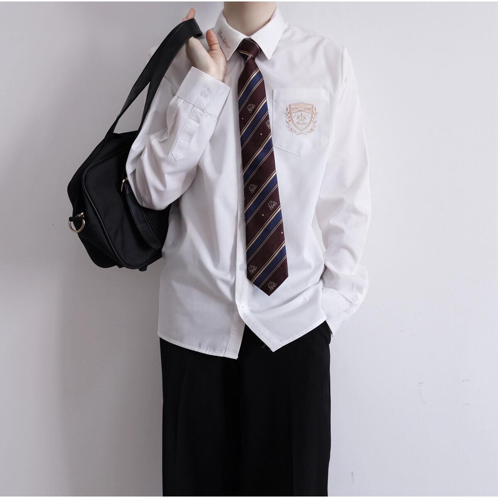 Áo sơ mi -  DK Brand YAN MUXI - Áo màu Trắng dài tay #somi #DK #Seifuku #JK