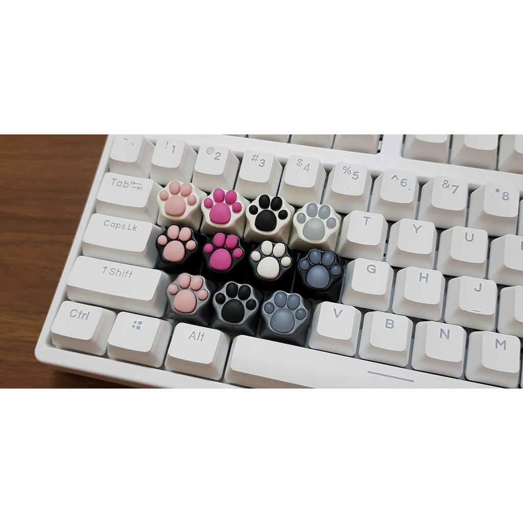 Keycap nút phím artisan tay mèo chất liệu kim loại nhôm CNC, phần đệm tay mềm