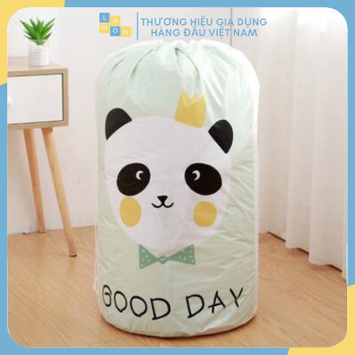 Túi Đựng Chăn Màn Quần Áo Chống Ẩm Cao Cấp Nhật Cỡ Lớn, Túi Đựng Chăn Màn, Quần Áo Rút Dây Hình Trụ 2466 Lamon Store