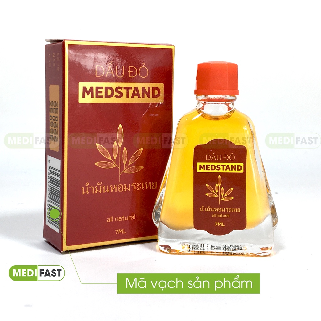 Dầu bôi giảm đau đầu, đau lưng, khi say tàu xe, cảm cúm - Dầu đỏ lọ 7ml từ tinh dầu bạc hà, khuynh diệp, quế