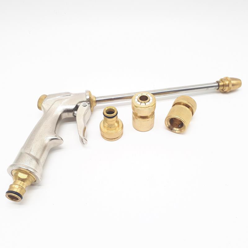 Bộ phụ kiện tưới cây, Rửa xe 4 món đồng TAD-4112, Bộ vòi tưới cây bằng đồng VOI-17