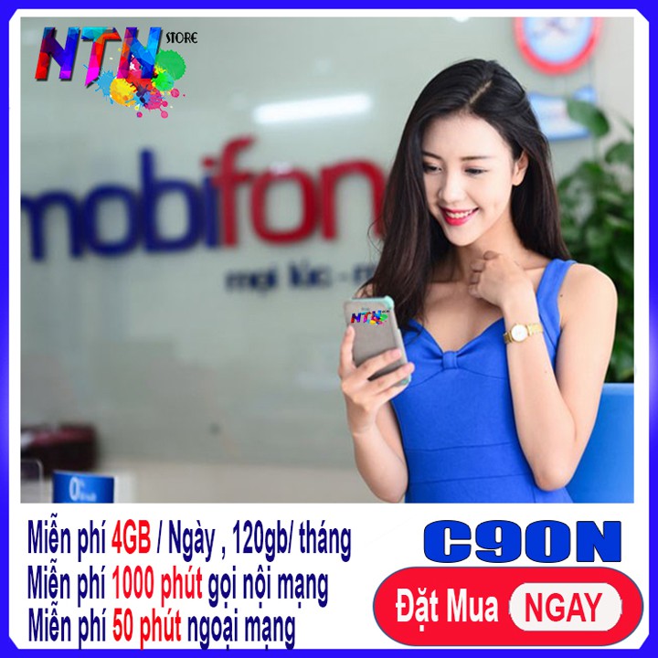 SIM 4G Mobi C90N (TẶNG 120GB + 1000 PHÚT + 50 PHÚT LM)