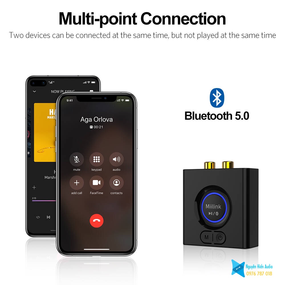 Bộ thu Bluetooth ML200 cao cấp có pin chỉnh subass