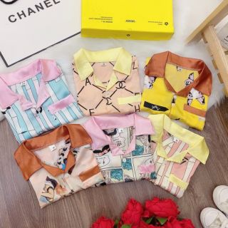 Bộ pijama vải lụa tuyển cao cấp bảng màu đẹp cho bé size 7-35kg