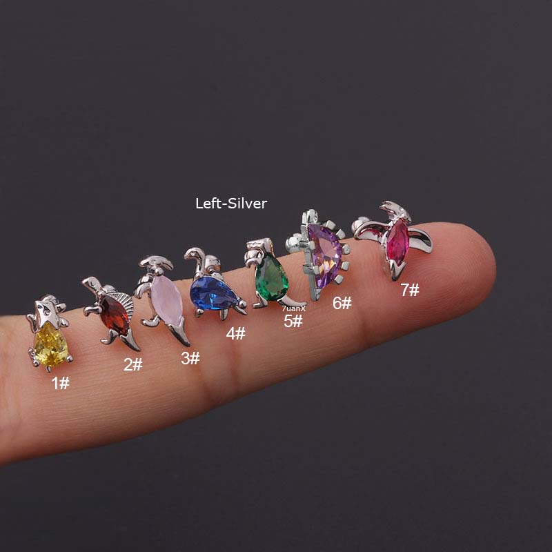 1 khuyên tai hình khủng long 20G