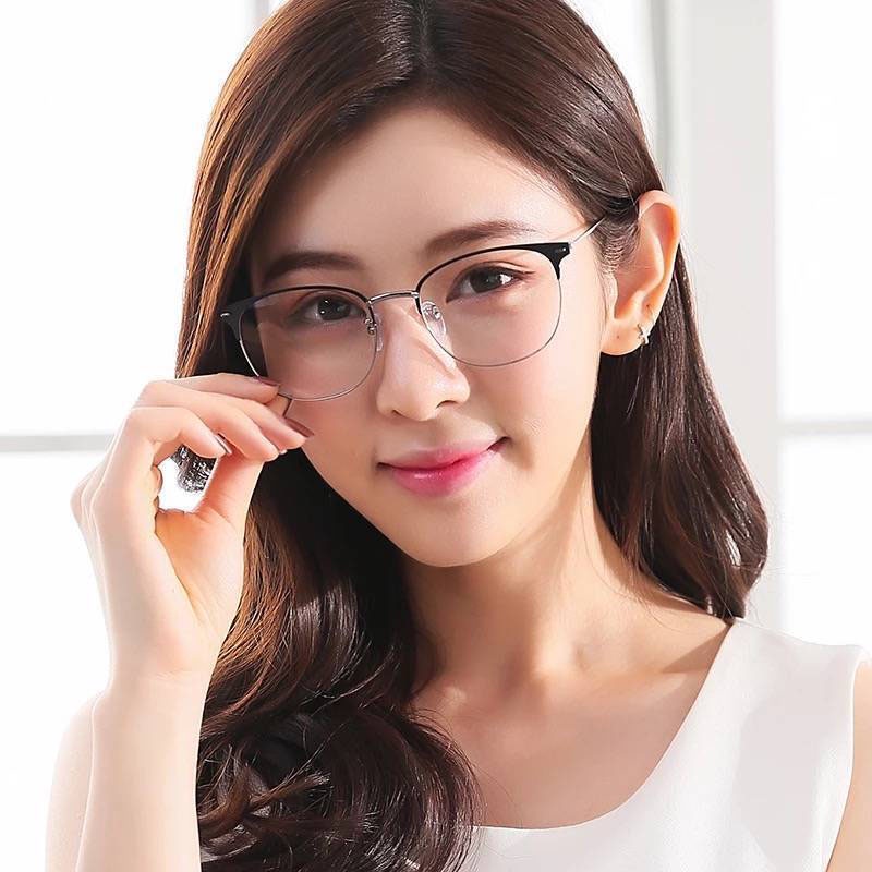 Kính mắt VIENDO bằng kim loại gọng mắt mèo chống ánh sáng xanh thời trang Hàn Quốc cho nam và nữ nhiều màu tùy chọn