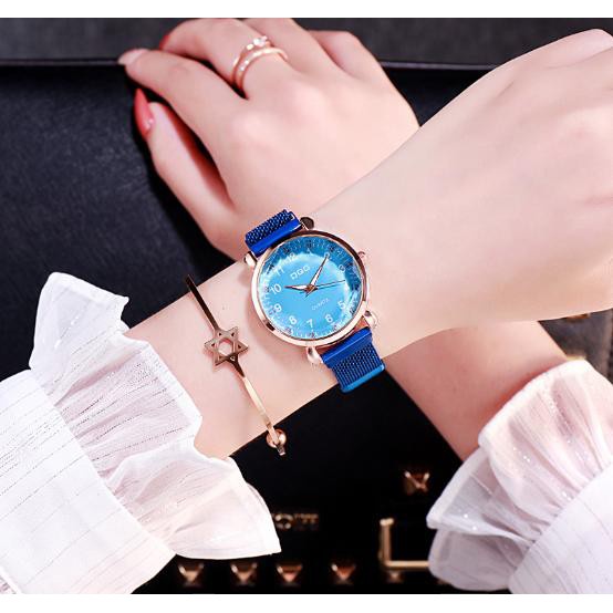 Đồng Hồ Nữ Dây Nam Châm Dqg D370 Mặt Số Hot Trend Siêu Đẹp - Hazo