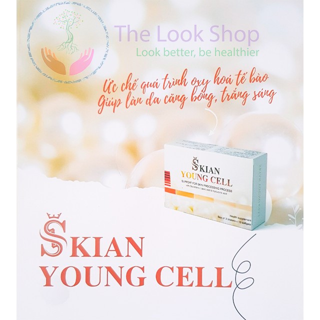 Viên uống Glutathione Hyaluronic Skian Young Cell- Hỗ trợ sáng da, hạn chế quá trình lão hóa da