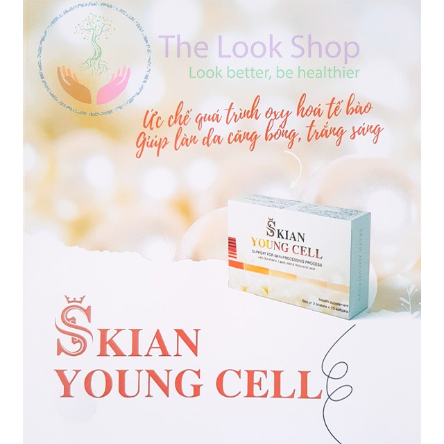 Viên uống Glutathione Hyaluronic Skian Young Cell- Hỗ trợ sáng da, hạn chế quá trình lão hóa da