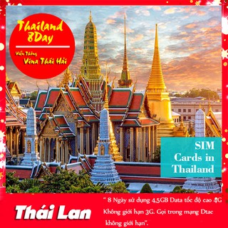 Sim Du Lịch 4G Thái Lan 8 Ngày Không Giới Hạn Dung Lượng Tốc Độ