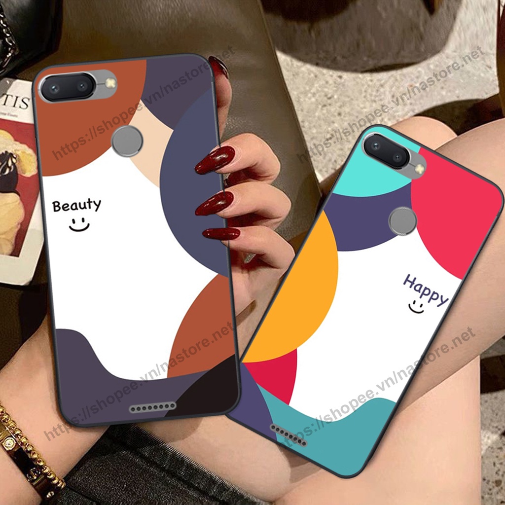 Ốp lưng Xiaomi Redmi 6 / Redmi 6A mặt cười, họa tiết caro đơn giản đẹp cute