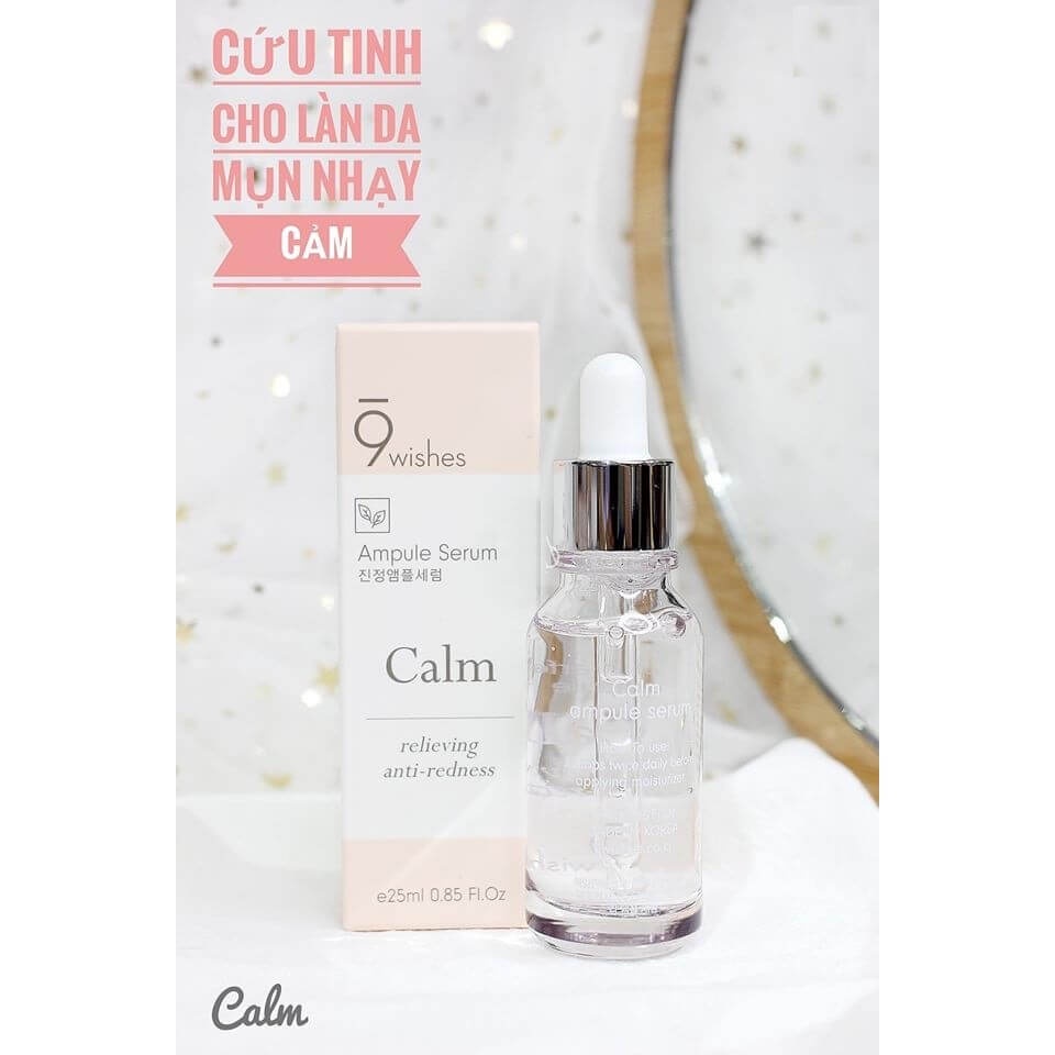 Tinh chất làm dịu và hỗ trợ trị mụn 9Wishes Ampule Serum Calm 25ml