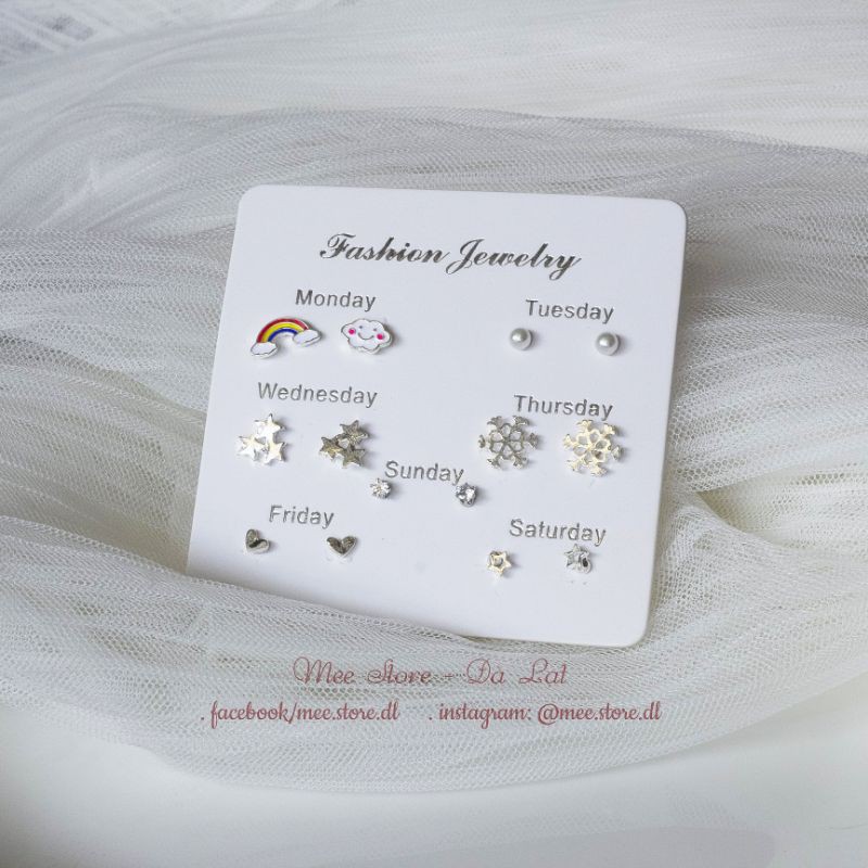 Set khuyên tai one week earrings Mee Store