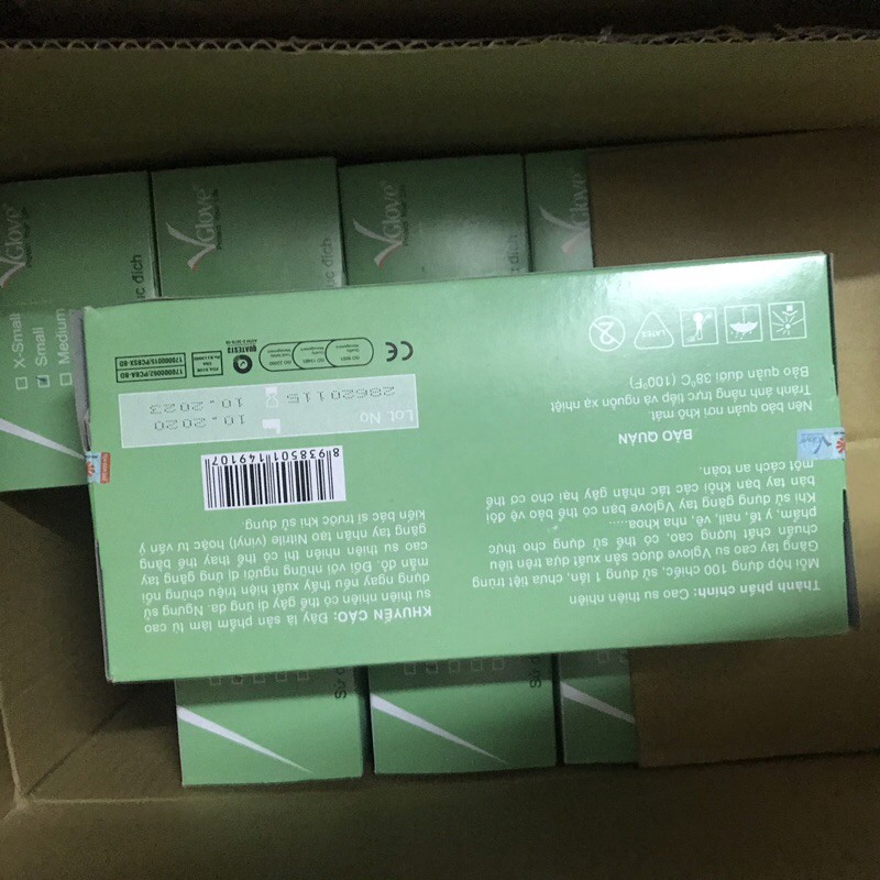 Găng tay y tế Latex không bột Vglove Khải Hoàn ( hàng sẵn )