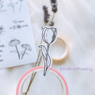 Bullet Journal Sticker - Hoa dại - Đen