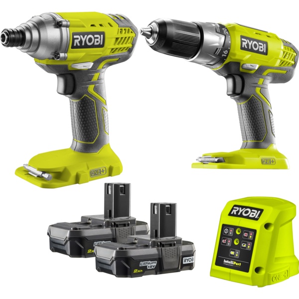 Combo máy khoan, vít Ryobi + pin 4.0ah r18ck2-h4p