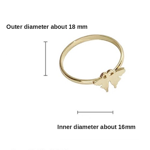 Nhẫn Chất Liệu Kim Loại Mặt Hình Bướm B0007