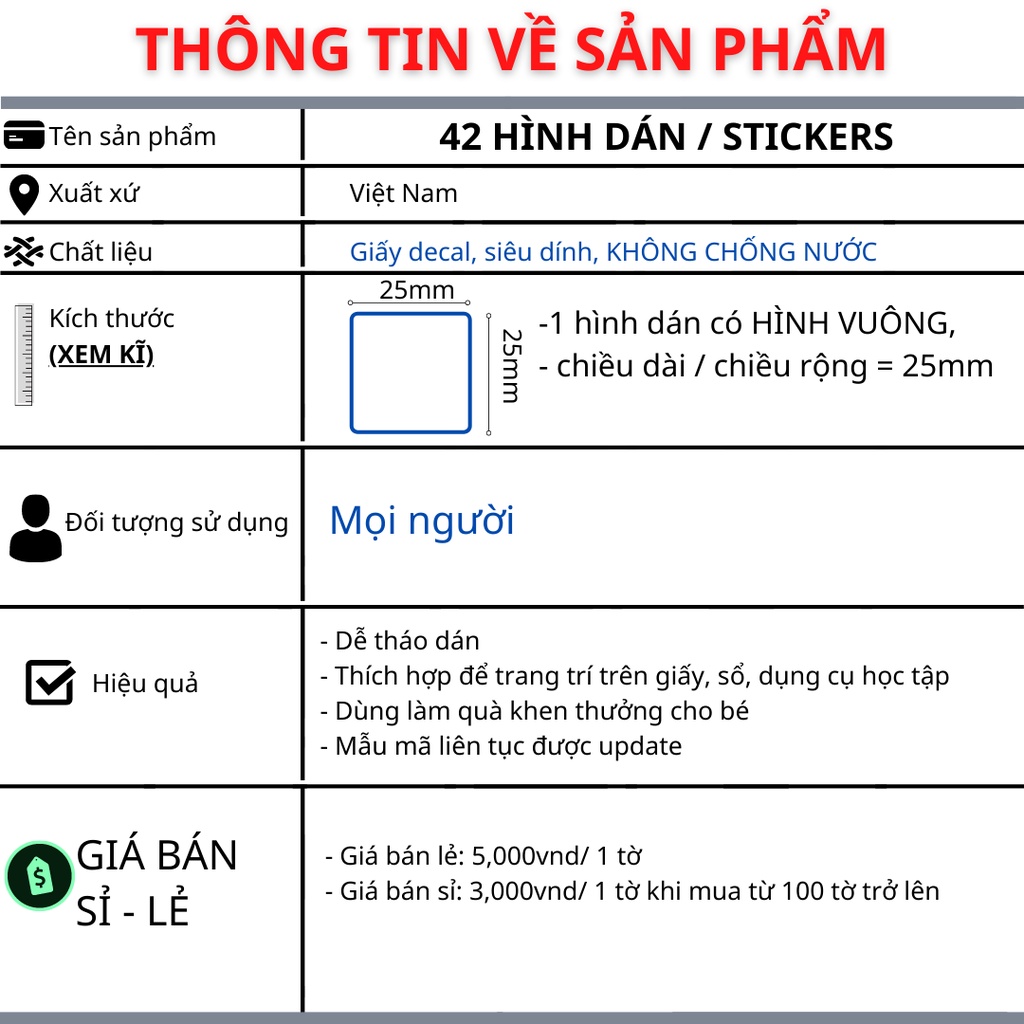 🔥42 miếng dán stickers từ vựng tiếng Anh chủ đề VŨ TRỤ TRÁI ĐẤT - 42 Eng/Vi vocabulary stickers topic EARTH GALAXY 🔥