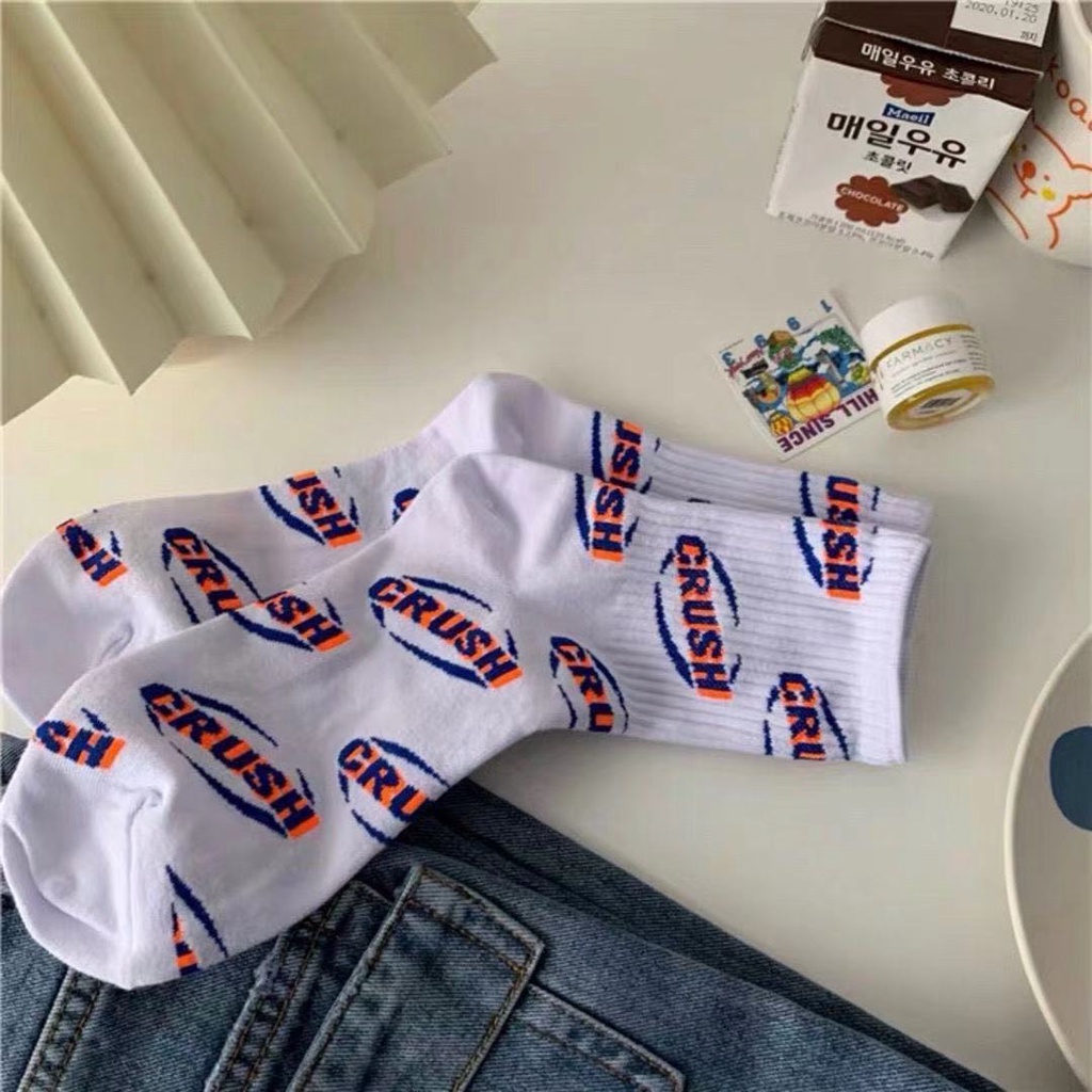 Vớ Thể Thao In Chữ Phong Cách Hàn Quốc Cho Cặp Đôi