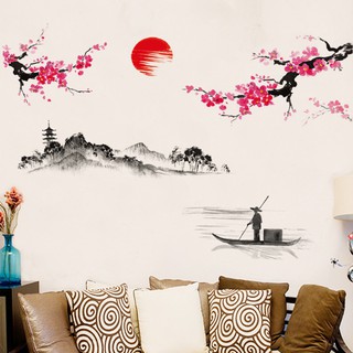 Decal Dán tường Bức Tranh Hoa Đào