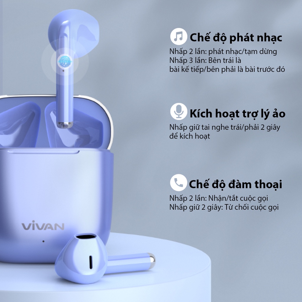 Tai Nghe Không Dây Bluetooth 5.1 TWS- VIVAN Liberty T220