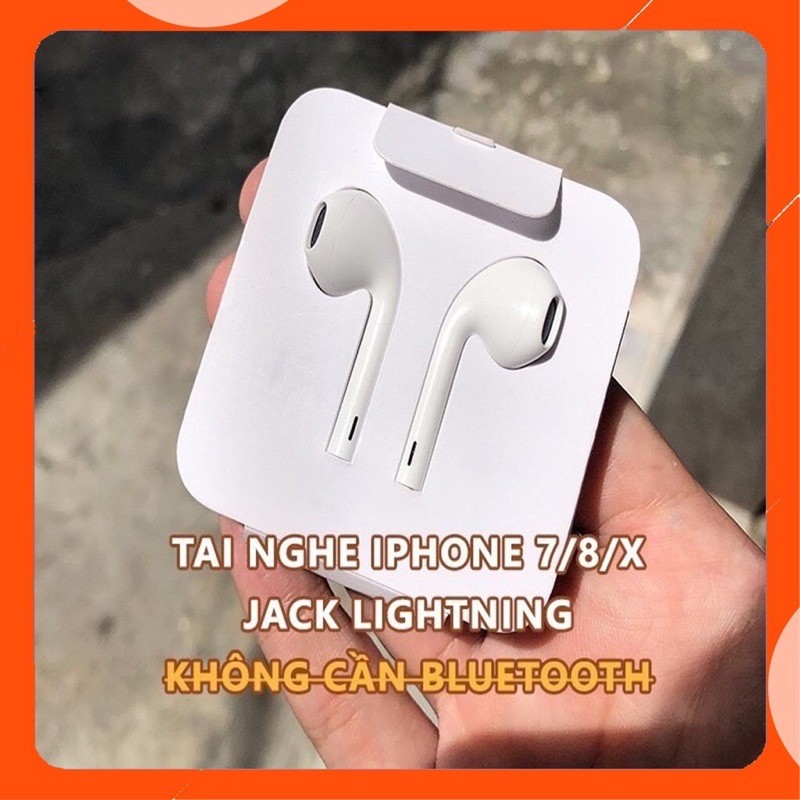 Tai nghe IP 7/8/7plus/8plus/x/xsmax cổng cắm Lightning-không cần sử dụng BLUETOOTH-Full hộp- Bảo hành 3 tháng