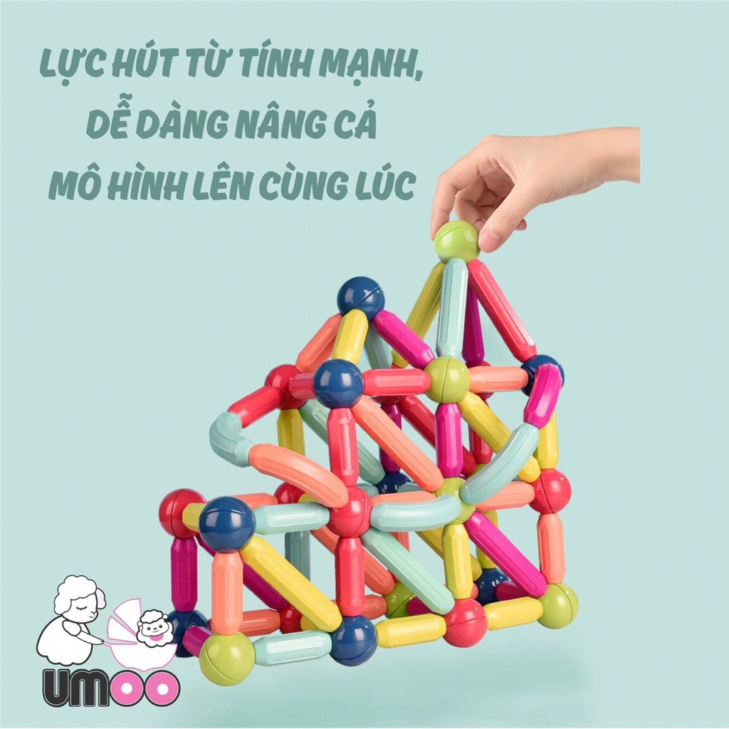 Bộ đồ chơi xếp hình nam châm từ tính Umoo UM-1085 giúp bé phát triển khả năng tư duy, sáng tạo, an toàn cho bé