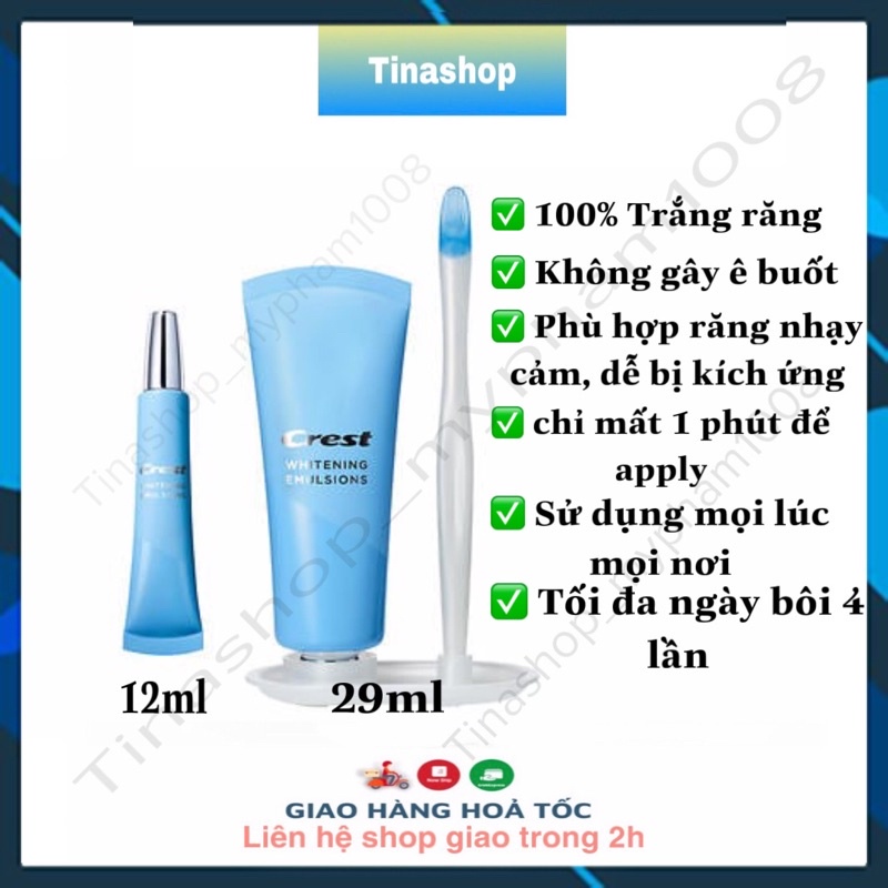 Siêu trắng Gel bôi trắng răng Crest Whitening Emulsions