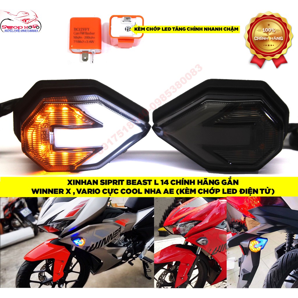 COMBO Xi nhan Spirit Beast L14 chính hãng full box (giá 1 cặp) kèm chớp led tăng chỉnh nhanh chậm