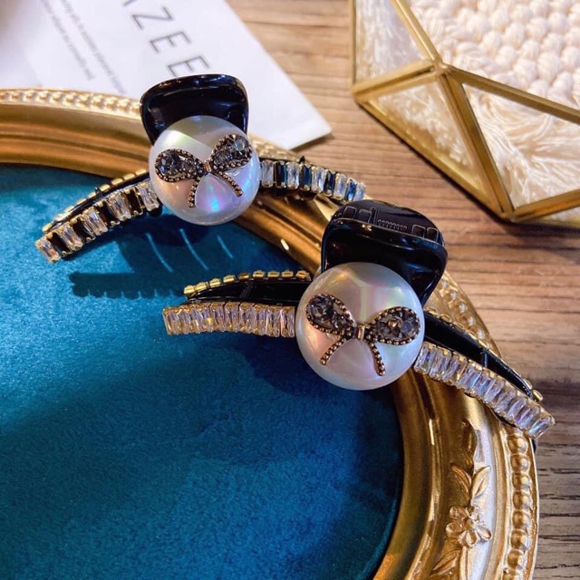 kẹp tóc:cặp tóc Hàn Quốc mẫu nơ màu bạc Thái(CTHHF0.A09)