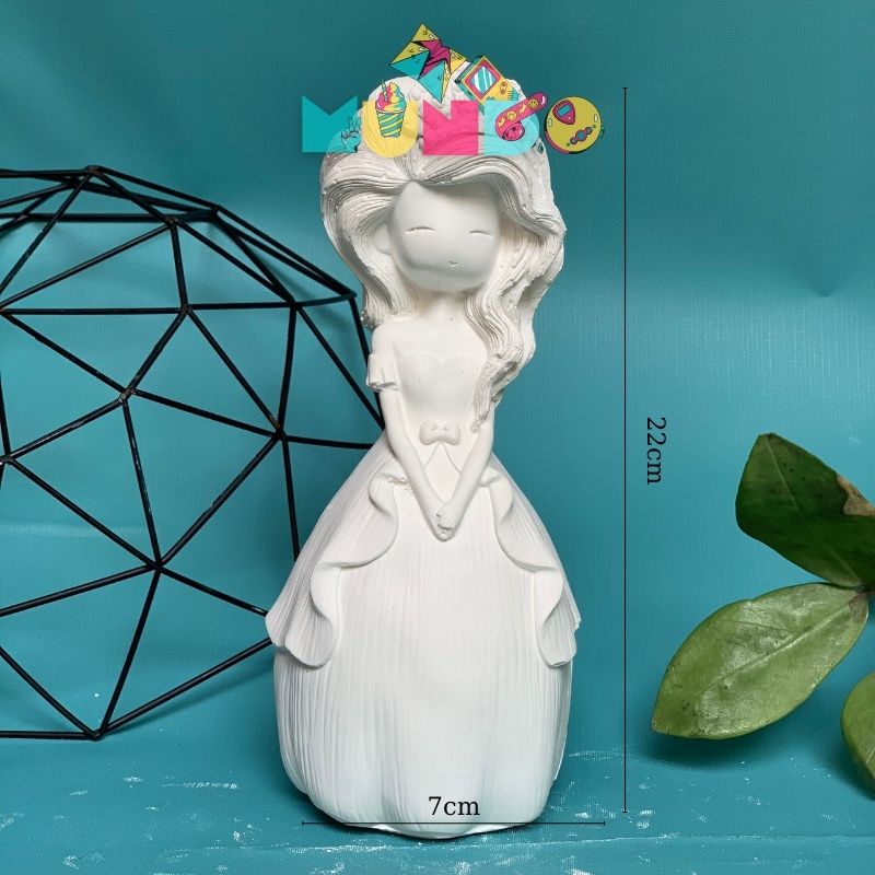 Tượng tô màu (có màu,cọ) cao cấp hình CÔNG CHÚA, tượng thạch cao MUNDO