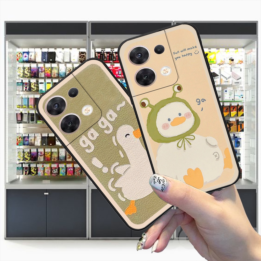 Ốp Oppo Reno8 4G / 8Z / Reno 8 5G in hình 3D vịt trắng , duck cute siêu dễ thương