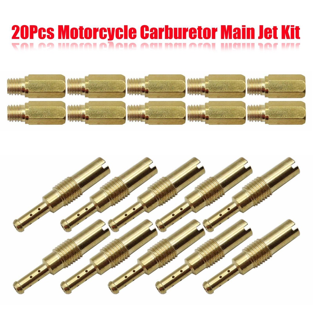 Set 20 Bộ Chế Hòa Khí SHOUKEY Trọng Lượng Nhẹ Chuyên Dụng Cho Xe Mô Tô Vòi Phun Chính Bằng Đồng Bền Màu Vàng Cho PWK