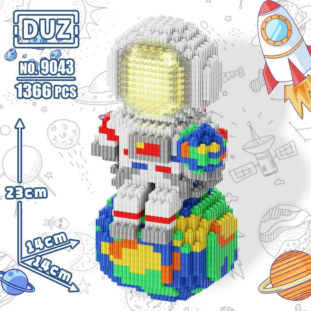 Lego Cao Cấp lắp ráp mô hình Phi hành gia ngồi trên trái đất đánh đàn phát sáng 10.5cm