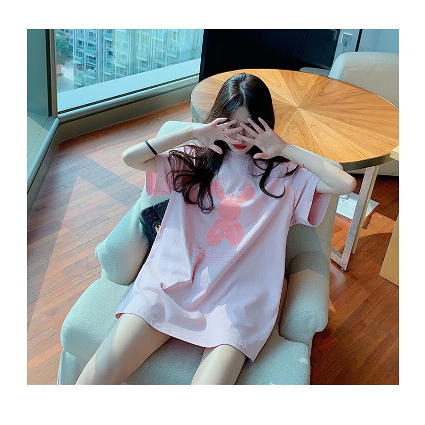 áo thun nữ họa tiết tiết thỏ hồng | BigBuy360 - bigbuy360.vn