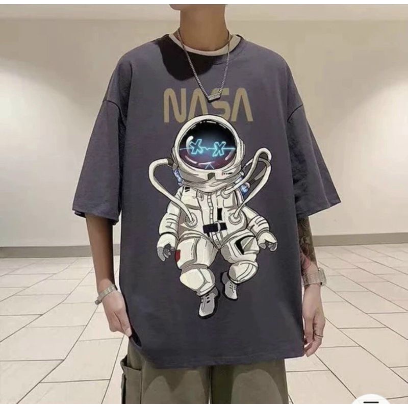 Áo Thun Tay Lỡ Form Rộng Unisex, Áo Phông Form Rộng Nam Nữ NASA mã SHN13 (Kèm Ảnh Thật)