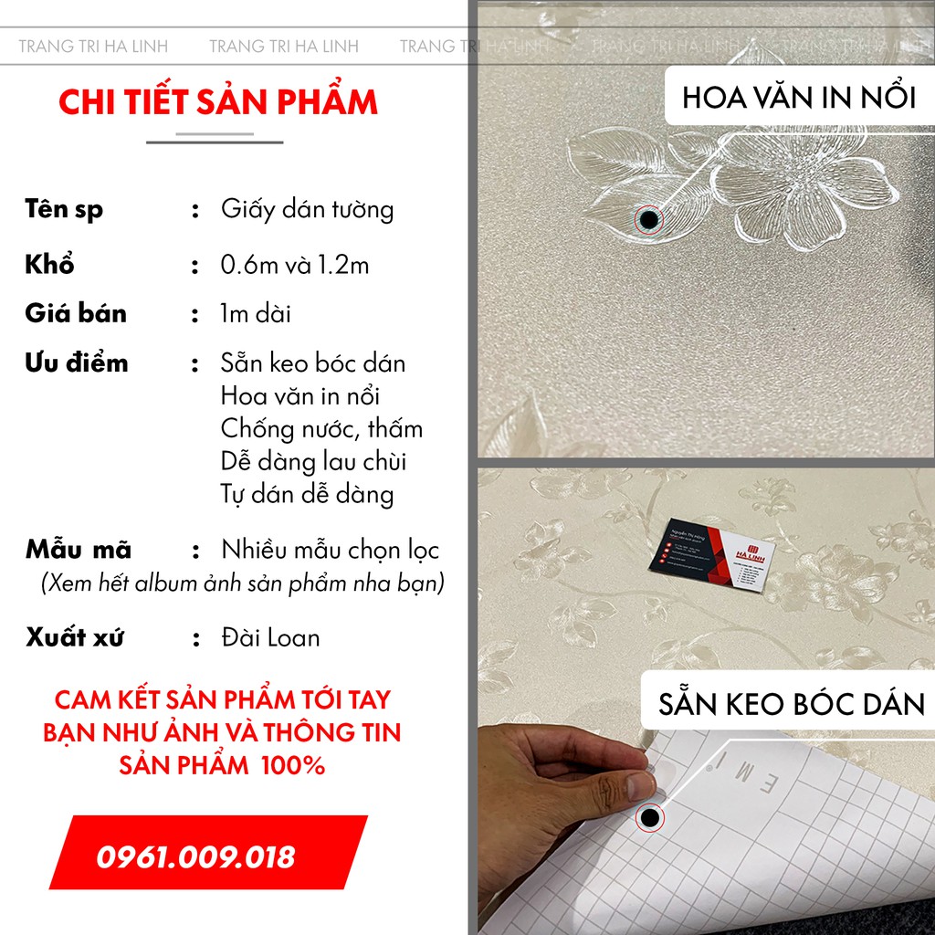 Giấy dán tường chống nước cao cấp decal sẵn keo tiện lợi nhiều mẫu hoa văn đẹp giá rẻ | BigBuy360 - bigbuy360.vn