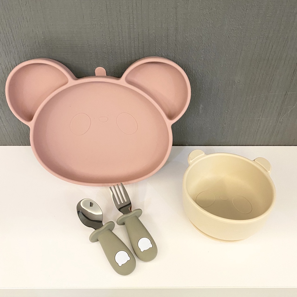 Khay Ăn Dặm Cho Bé Chính Hãng Bar-Rot FOOD TRAY Hình Gấu Với Chất Liệu Silicon Cao Cấp Cực Kỳ An Toàn