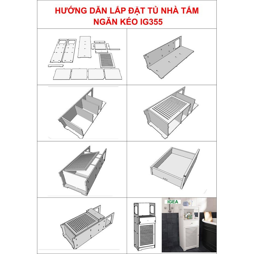 [ SIÊU KHUYẾN MÃI] Tủ Nhà Tắm hiện đại Ngăn Kéo Loại Cao- IG355 | BigBuy360 - bigbuy360.vn