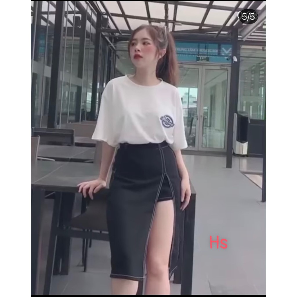 Chân váy xẻ tà viền May nổi-HươngSu (PVN1256) | BigBuy360 - bigbuy360.vn