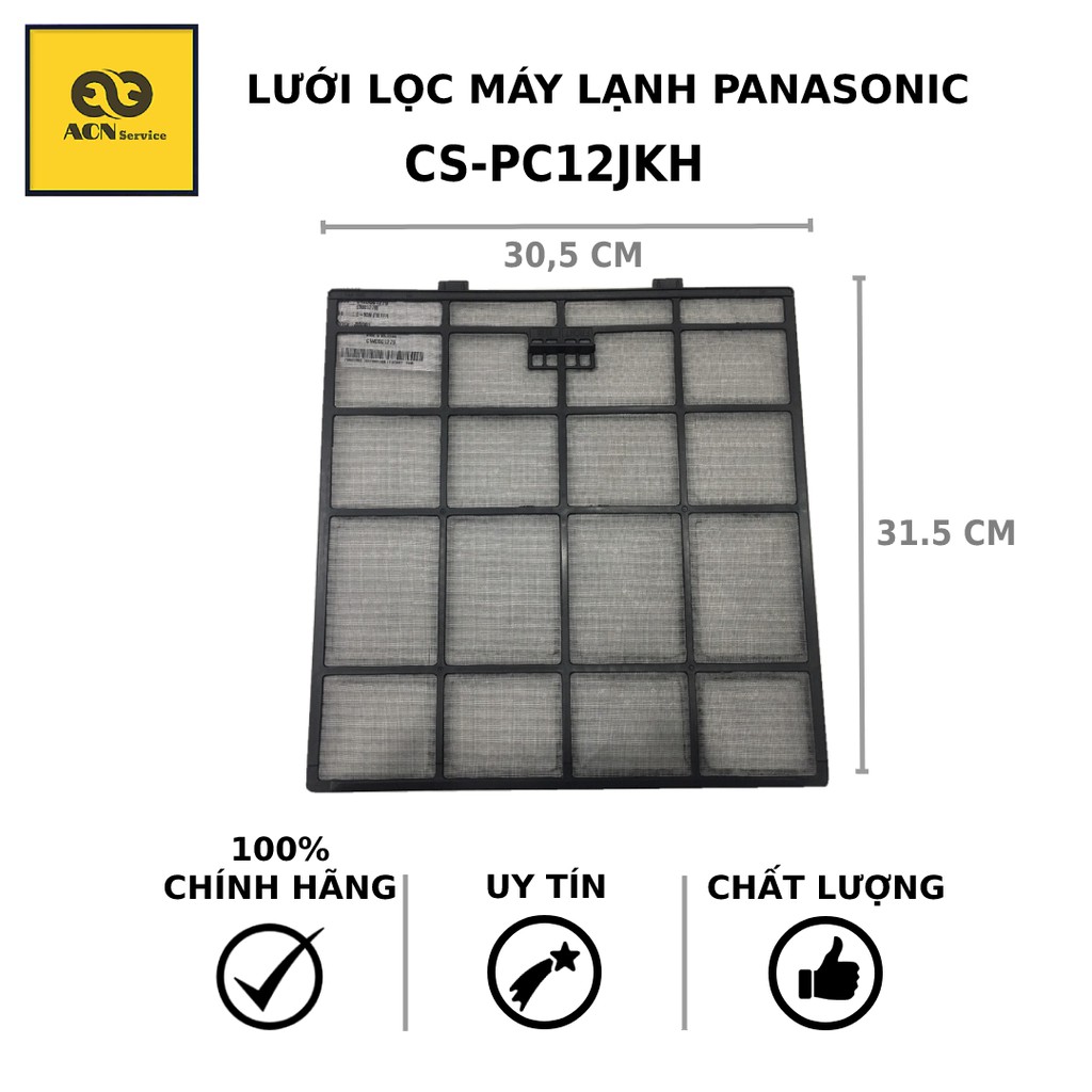 Lưới lọc máy lạnh Panasonic - CS-PC9JKH -- CS-PC12JKH -- CS-KC9JKH -- CS-KC12JKH-- CS-KC9KKH-8 -- CS-KC12KKH-8