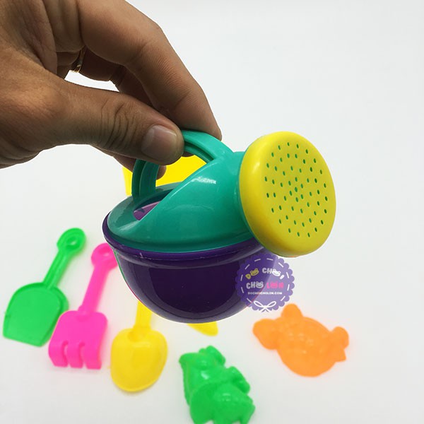 Đồ chơi xô xúc cát đi biển nhỏ hình bông hoa túi lưới HT674