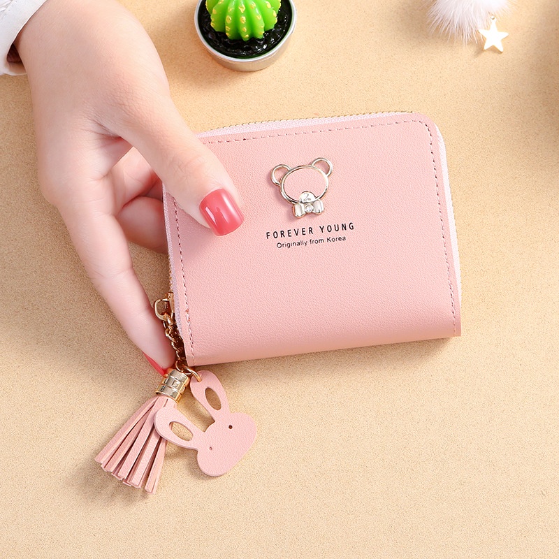Hầu hết Ví Mini Màu Trơn Hình Gấu Dễ Thương / Ví Cầm Tay Chống Thấm Nước Trang Điểm Phong Cách Đơn Giản / Thiết Thực Cho Nữ