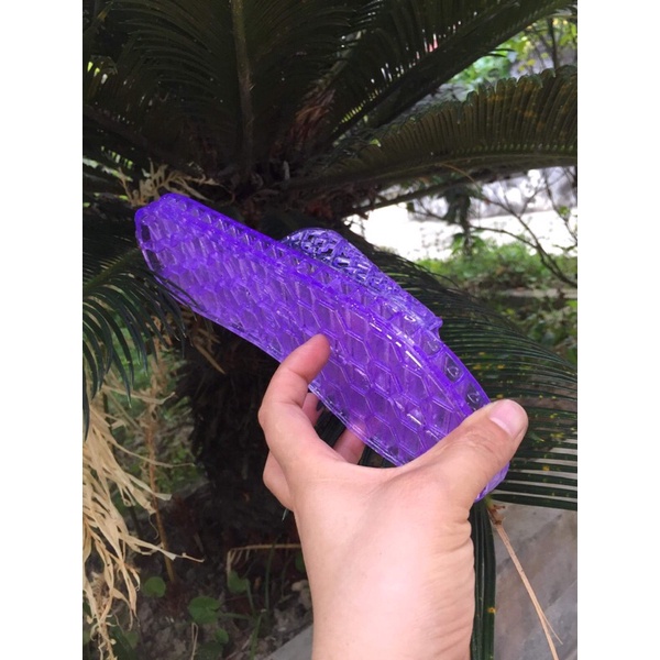 Dép nhựa trong trộn kim tuyến quai ngang đan lưới cho nữ Hp 102