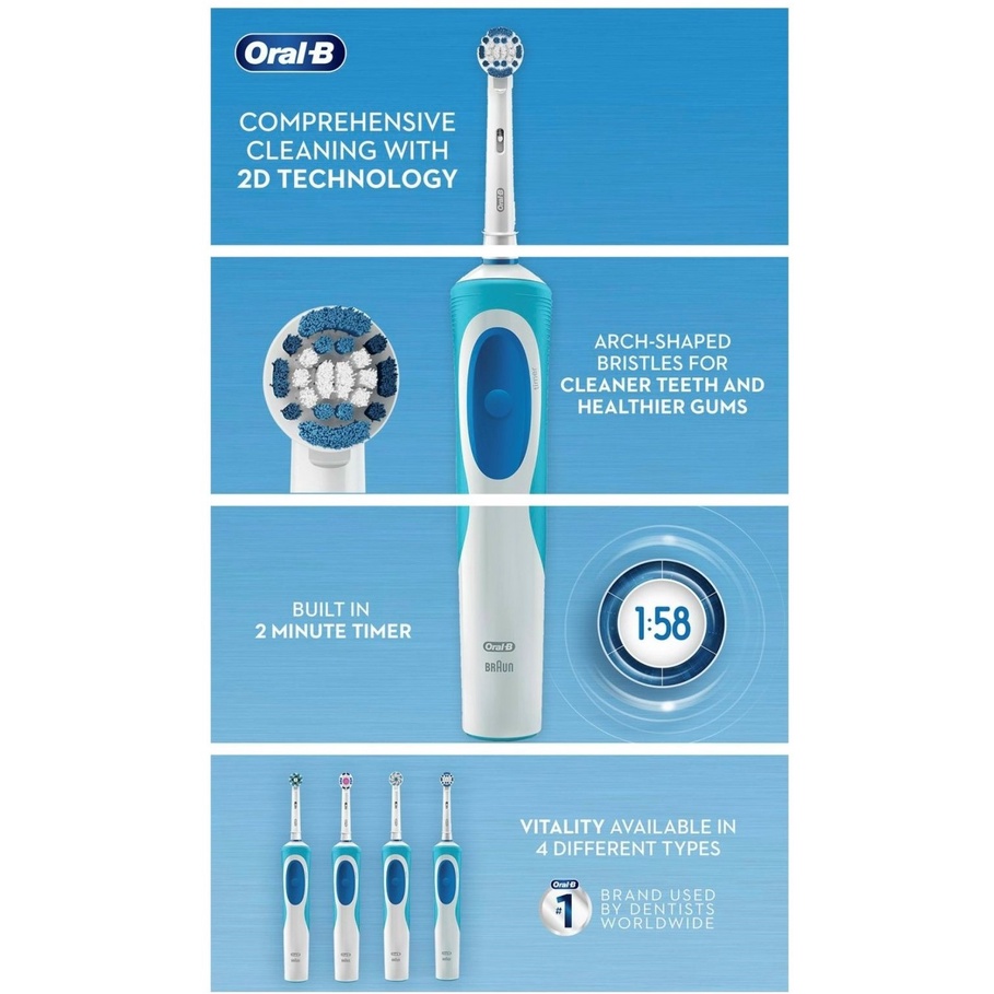 Bàn chải điện Oral B Vitality Precision Clean Úc - Đức chải sạch sâu trắng răng Linh Giang chính hãng