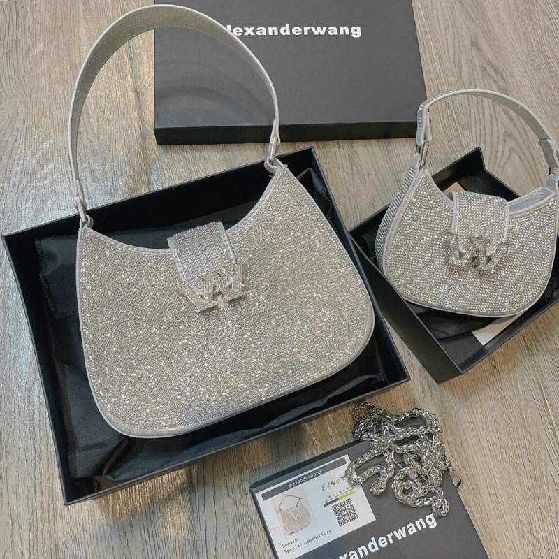 Túi W ĐÁ BLING BLING kẹp nách size mini và 22cm (Full hộp)