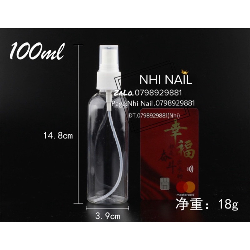 Chai nhựa rỏng có vòi xịt 100ml