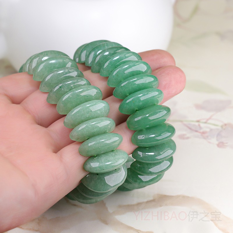 Vòng Tay Chuỗi Hạt Đá Aventurine Tự Nhiên Màu Xanh Lá Hình Mặt Trăng