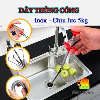 Dụng cụ/cây/dây gắp rác thông tắc cống thoát nước lò xo