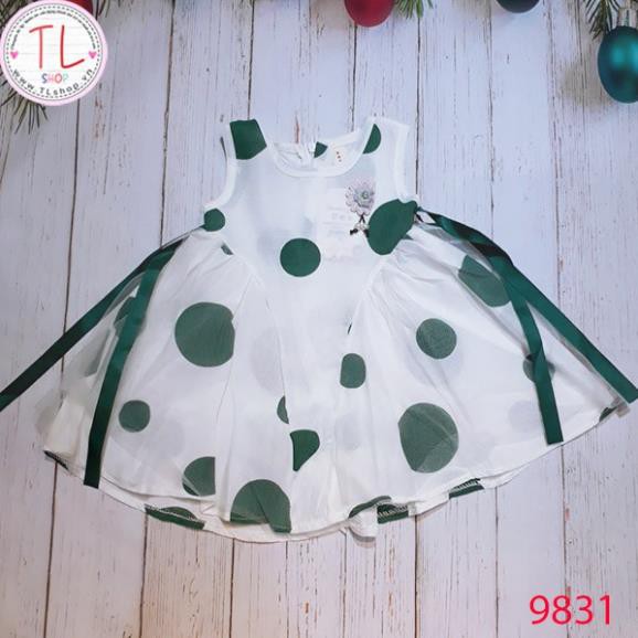 Thời trang trẻ em - Đầm xòe chấm bi xinh xấn cho be gái - Đầm bé gái - Váy bé gái